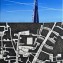 Acrylic on sewn linen and canvas
250 x 350 mm
2023
The source of the series starts from using parts of from the famous map of London,1746 by John Rocque, then I juxtapose a contemporary scene of that location in the picture. In this particular piece is one of my favourite landmarks of contemporary London - The Shard.