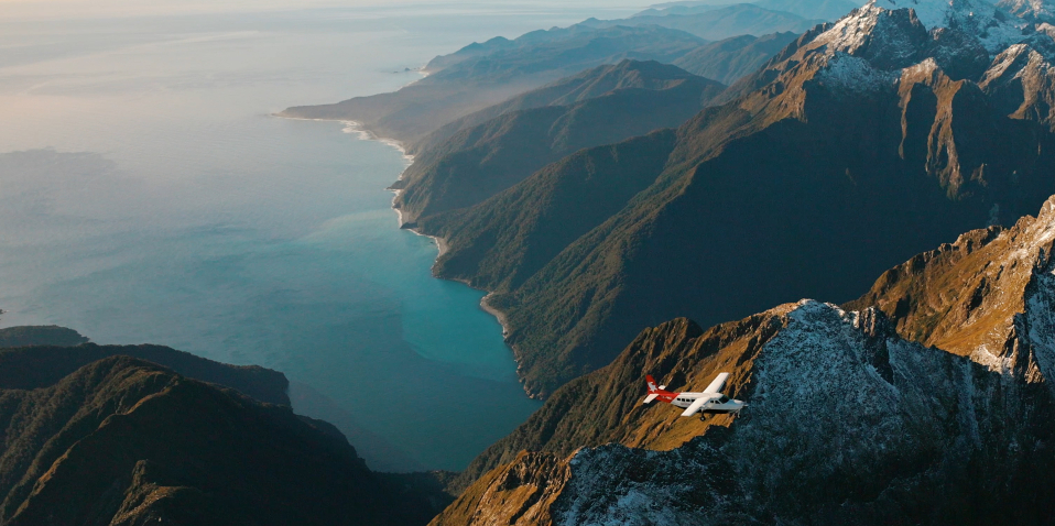 Flying into Milford Sound